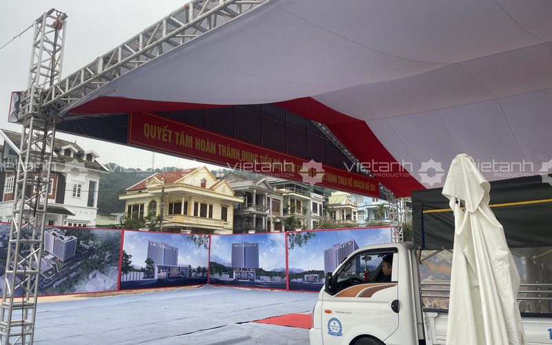 Các bảng hình phối cảnh công trình tại khu vực Lễ khởi công Trụ sở 1 Công an tỉnh Quảng Ninh