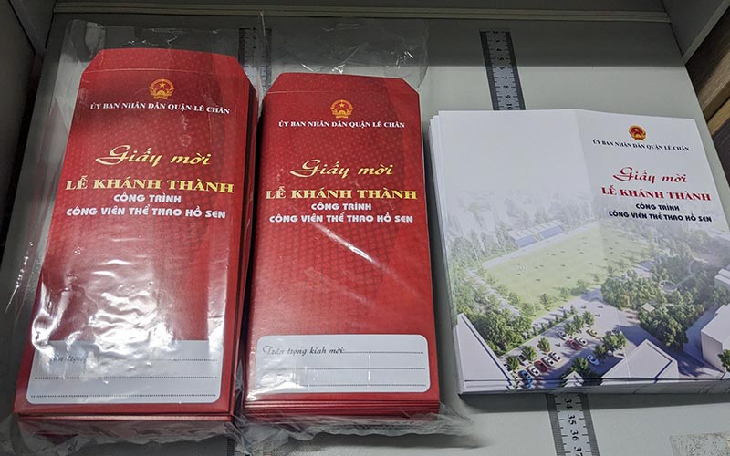 Giấy mời Lễ khánh thành công trình Công viên Thể thao Hồ Sen