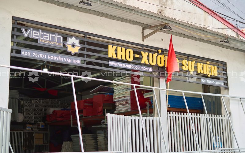 Mặt tiền kho xưởng sự kiện Viet Anh Production tại Hải Phòng