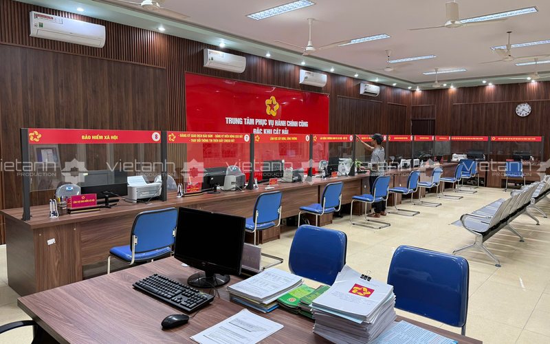 Không gian hoàn thiện Trung tâm Phục vụ hành chính công Đặc khu Cát Hải