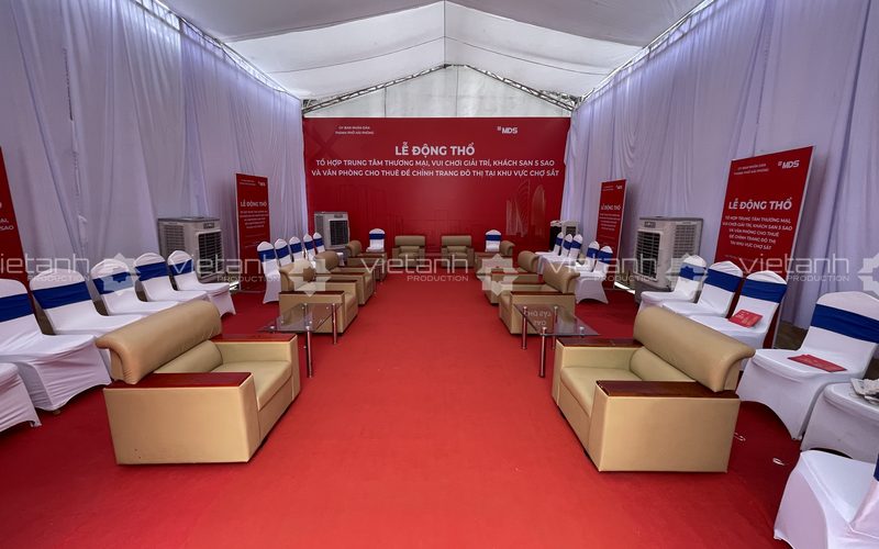 Không gian phòng VIP tại Lễ động thổ Chợ Sắt Hải Phòng