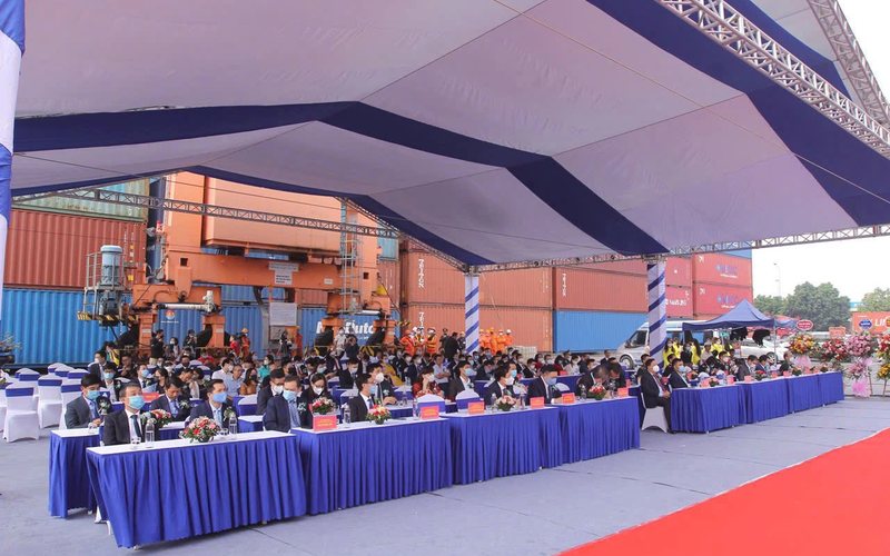 Khu vực đại biểu Lễ đón TEU thứ 1 triệu Cảng Tân Vũ