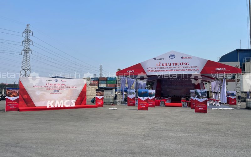 Khu vực tổ chức lễ khai trương KM Cargo tại Khu công nghiệp Đình Vũ