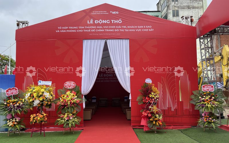 Mặt tiền khu vực VIP tại Lễ động thổ tổ hợp trung tâm thương mại Chợ Sắt