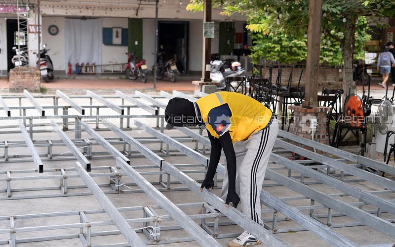 Kiểm tra hệ khung thép khán đài cho sự kiện âm nhạc tại Hải Phòng