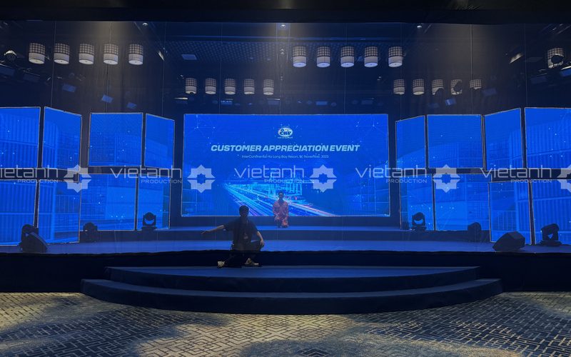 Hệ thống màn hình LED backdrop sự kiện tri ân khách hàng Cảng Hải Phòng