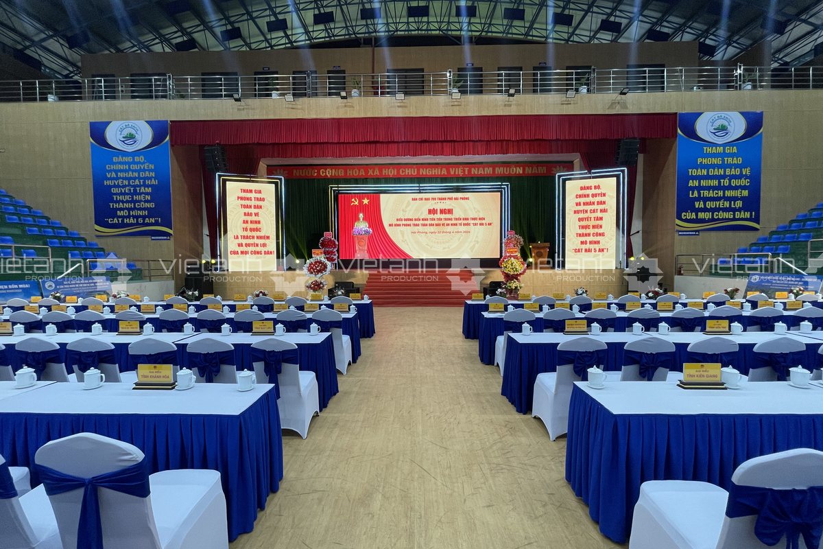Màn hình LED trung tâm trong không gian hội nghị tại Hải Phòng