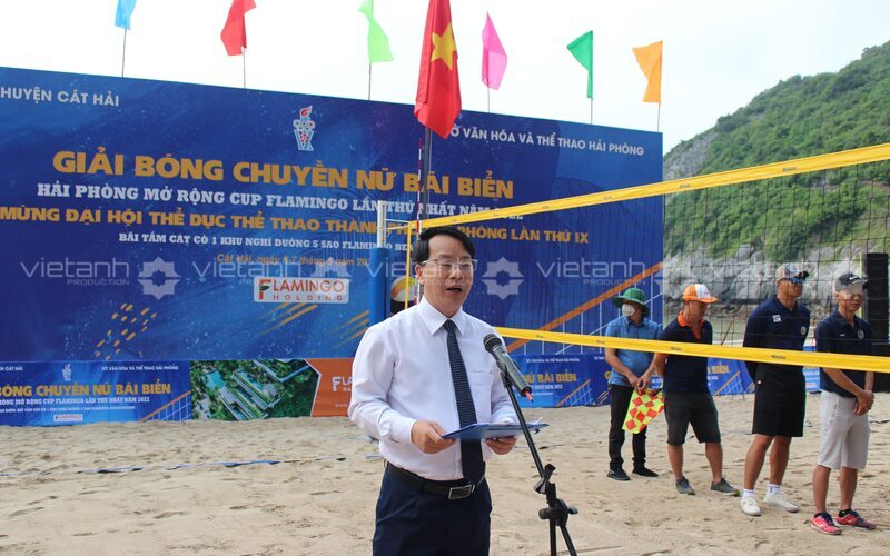 Phát biểu khai mạc Giải Bóng chuyền nữ bãi biển tại Cát Bà