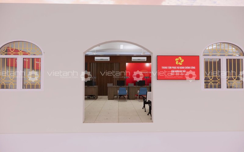 Phối cảnh lối vào khu vực giao dịch Trung tâm hành chính công Cát Hải