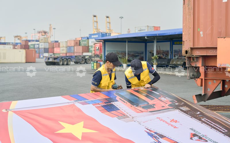 Thi công backdrop tại Cảng Tân Vũ Hải Phòng
