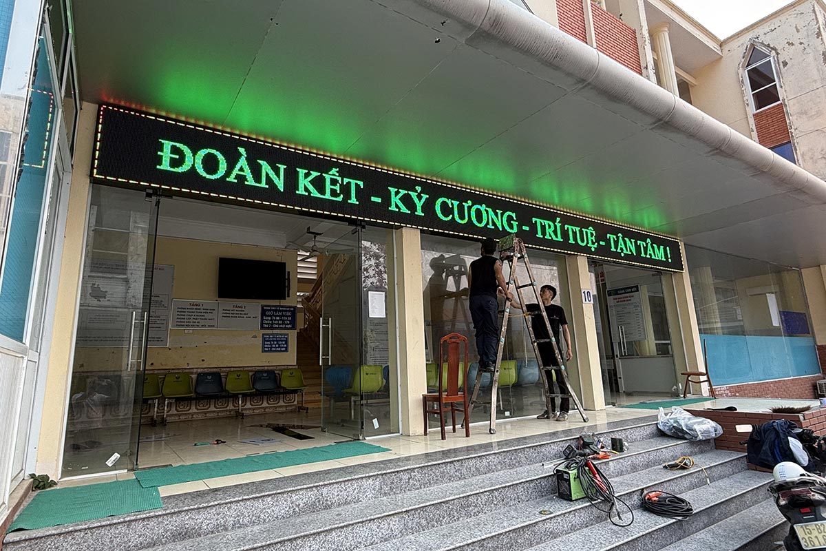 Thi công dải chữ màn hình LED cho đơn vị ban ngành Hải Phòng