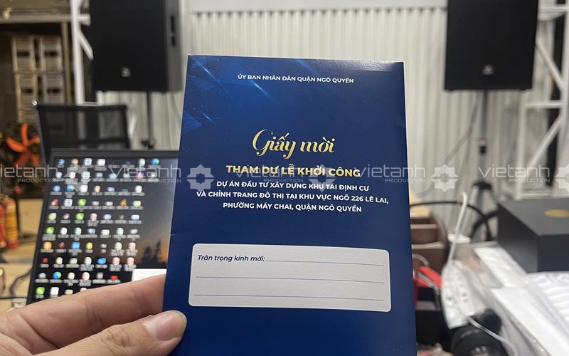 Thiệp mời Lễ khởi công dự án khu tái định cư và chỉnh trang đô thị 226 Lê Lai