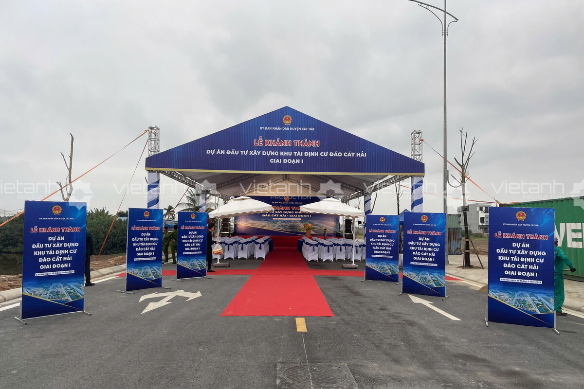 Không gian tổ chức lễ khánh thành tại Hải Phòng do Viet Anh Production triển khai