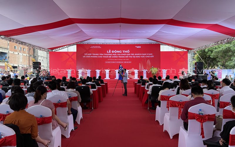 Toàn cảnh Lễ động thổ tổ hợp trung tâm thương mại Chợ Sắt Hải Phòng