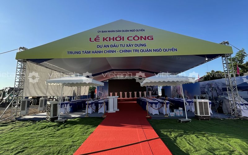 Toàn cảnh nhà bạt Lễ khởi công Trung tâm Hành chính - Chính trị quận Ngô Quyền