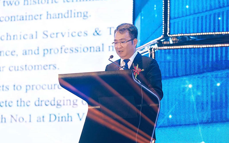 Ông Nguyễn Tường Anh Tổng Giám đốc Cảng Hải Phòng phát biểu tại Hội nghị Khách hàng năm 2025