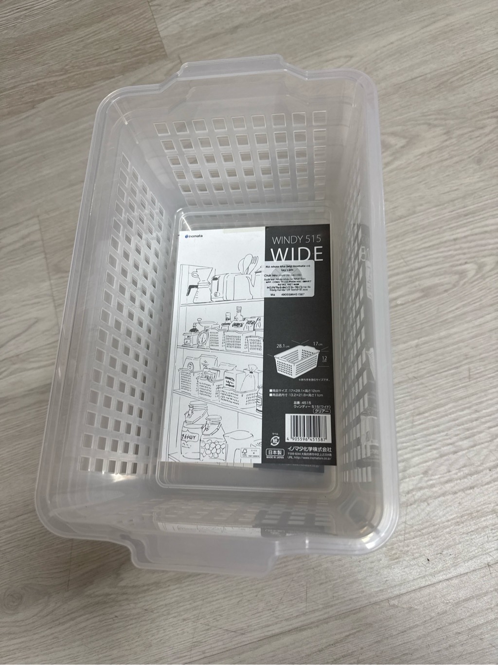 Rổ nhựa nhà bếp Inomata có tay cầm