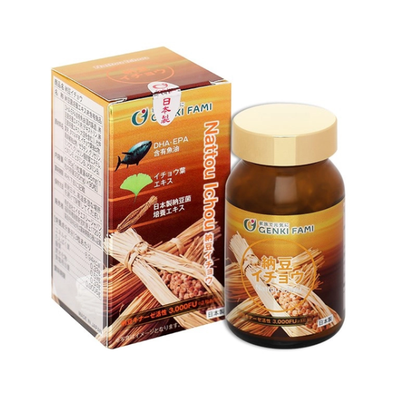 Viên uống chống đột quỵ Genkifami Natto Ichou 90 viên