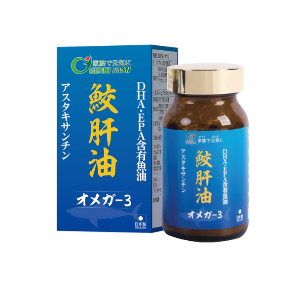 Viên uống Omega 3 Genkifami chiết xuất dầu gan cá hộp 90 viên