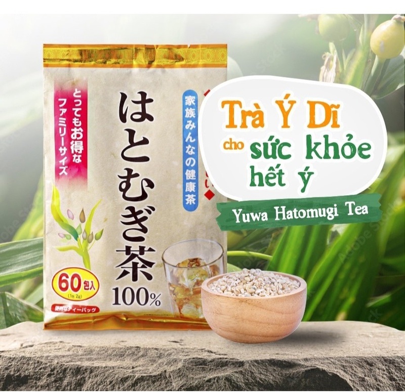 Trà hạt ý dĩ Yuwa không chứa caffeine, giúp thanh nhiệt cơ thể gói 60 túi lọc