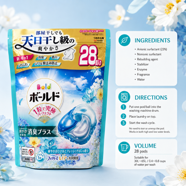 Viên giặt Bold xanh 28 viên