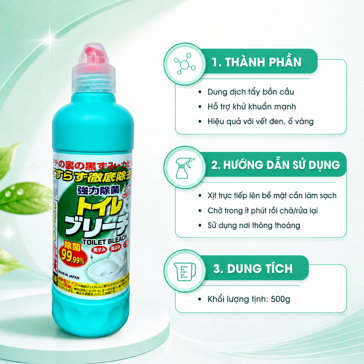 Nước tẩy rửa nhà vệ sinh 500g