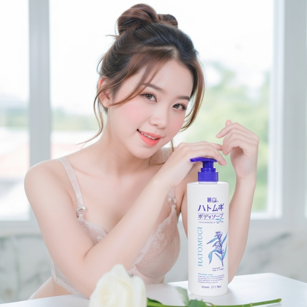 Sữa tắm dưỡng ẩm và làm sáng da Hatomugi (800ml)