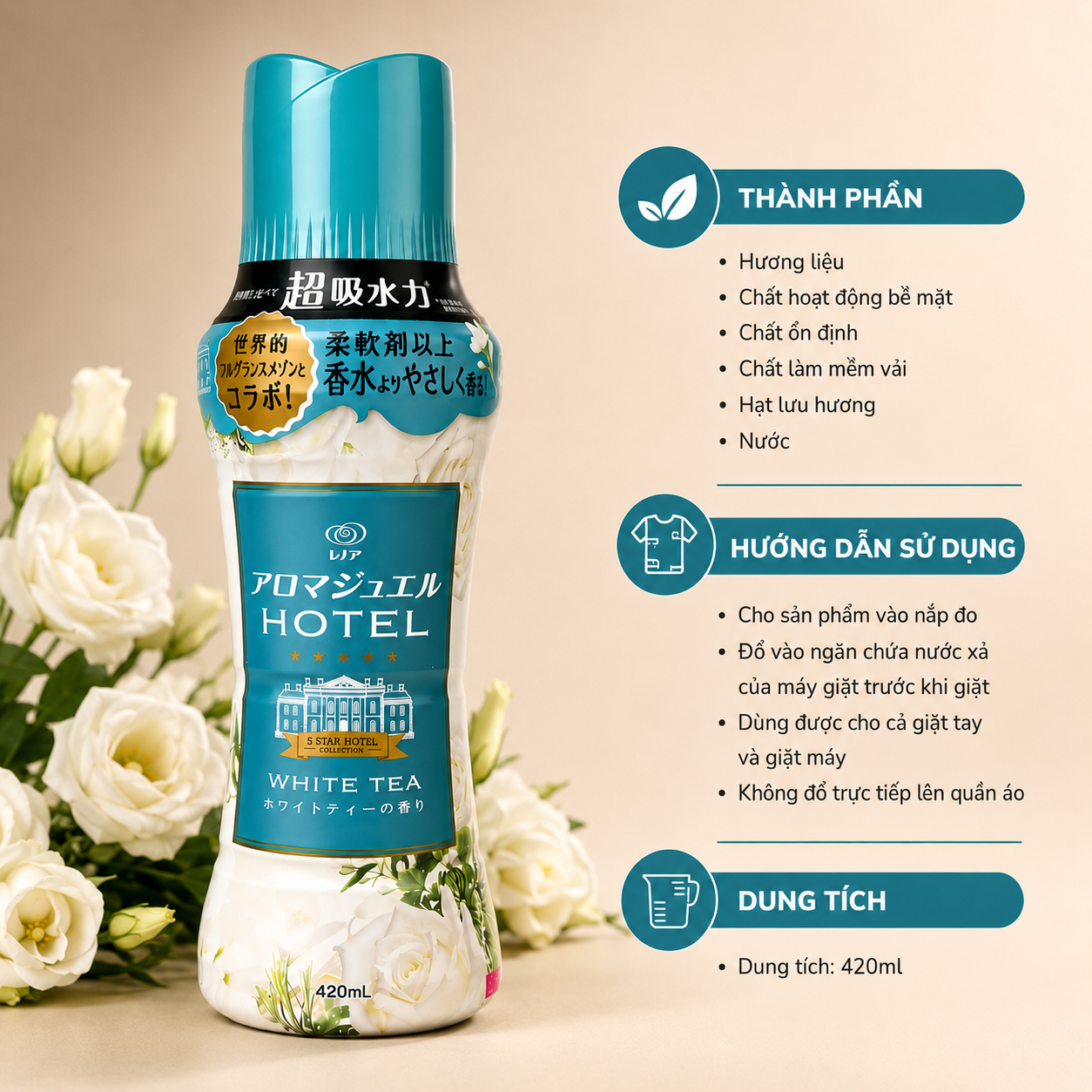 Viên xả quần áo Lenor Aroma Jewel Perfume Balls 420 ml - Hương hoa trà
