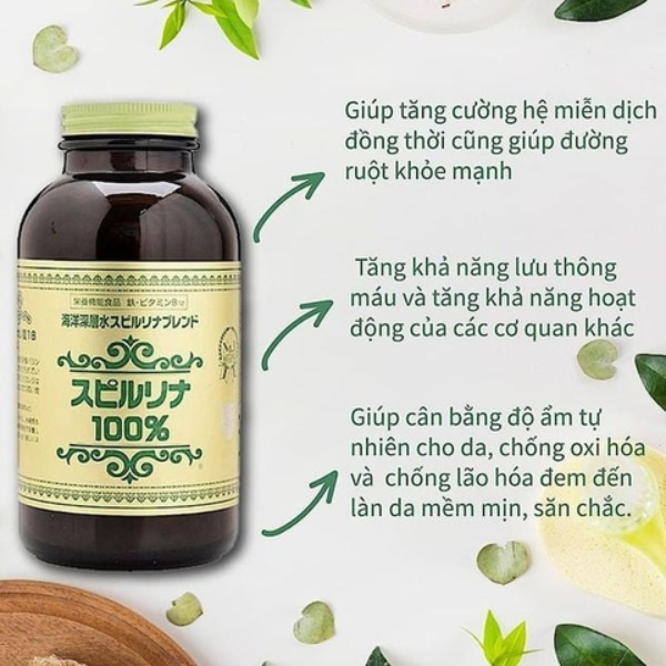 Viên uống tảo xoắn Algae Spirulina hộp 2200 viên