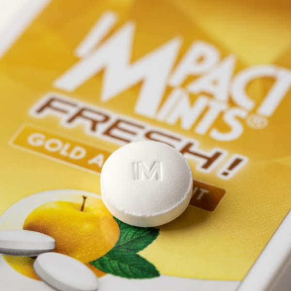 Kẹo ngậm bạc hà không đường Impact Mints Fresh! - Vị táo vàng