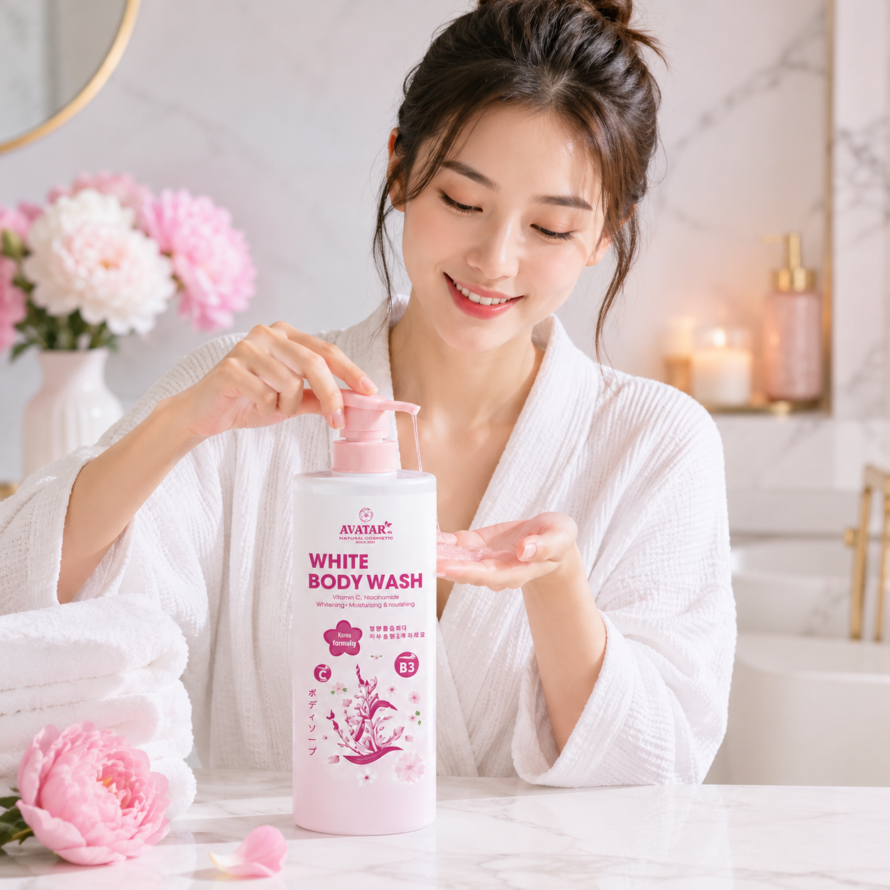 AVATAR Sữa Tắm Trắng Sáng Da Hatomugi 800ml