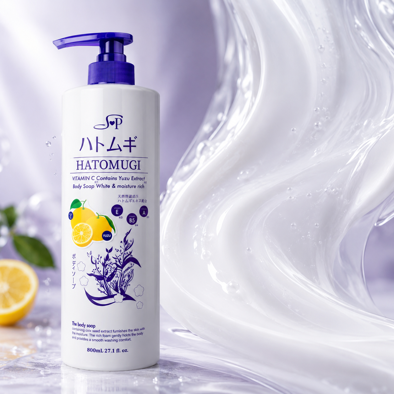 Sữa Tắm Dưỡng Ẩm Và Làm Trắng Da 800Ml Sp Hatomugi Body Soap White & Moisture Rich