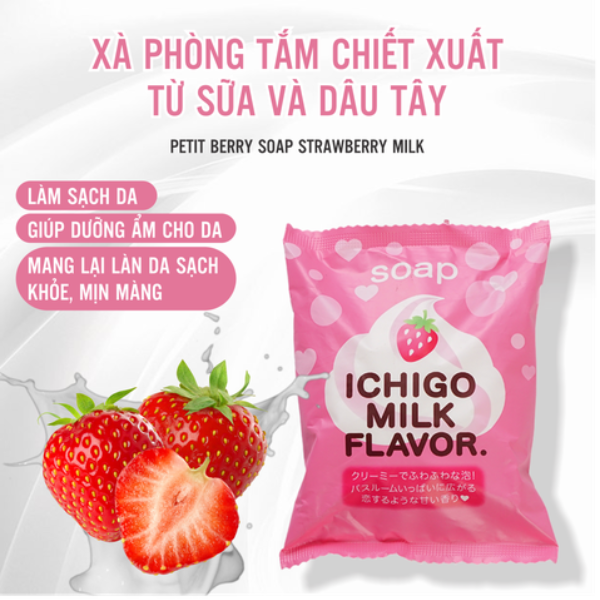 Xà phòng Pelican chiết xuất từ sữa và dâu tây 80g