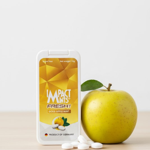 Kẹo ngậm bạc hà không đường Impact Mints Fresh! - Vị táo vàng