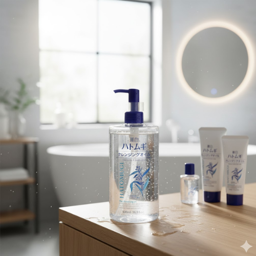 NƯỚC TẨY TRANG DƯỠNG ẨM VÀ LÀM SÁNG DA HATOMUGI (500ML)