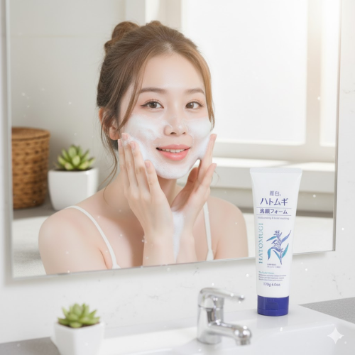 Sữa rửa mặt Kumano Reihaku Hatomugi trắng da 170g