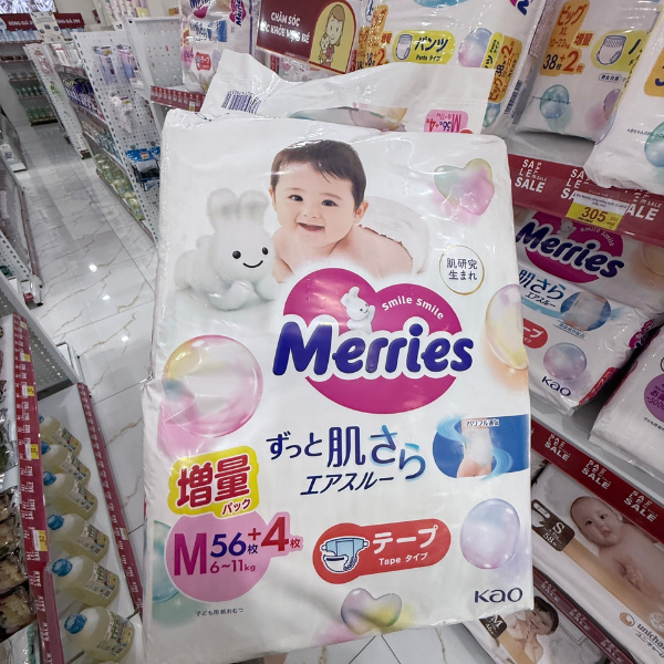 Bỉm Merries quần M52+2 ( mẫu mới)