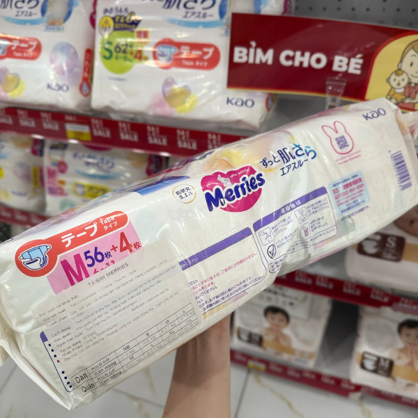 Bỉm Merries quần M52+2 ( mẫu mới)