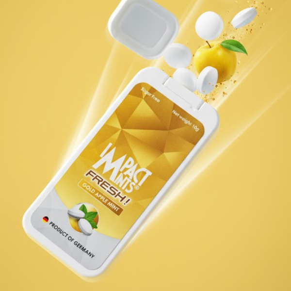Kẹo ngậm bạc hà không đường Impact Mints Fresh! - Vị táo vàng