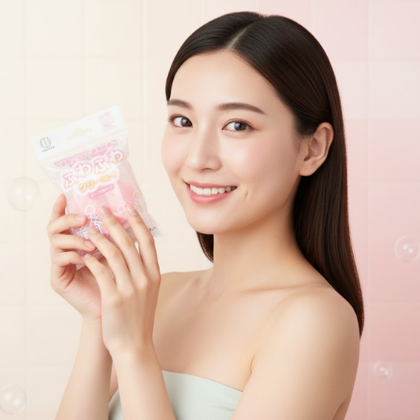 Lưới mút tạo bọt rửa mặt hình trái tim