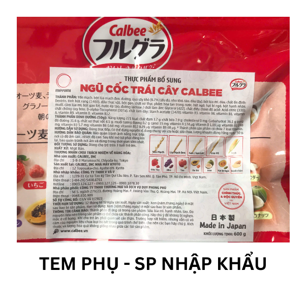 Ngũ cốc trái cây Calbee 600g