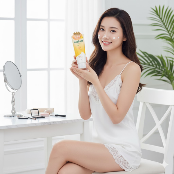 Sữa rửa mặt Kracie Naive hương cam quýt dưỡng sáng da 130g