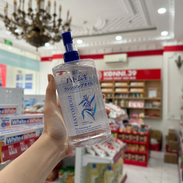 DẦU TẨY TRANG DƯỠNG ẨM VÀ LÀM SÁNG DA HATOMUGI (500ML)