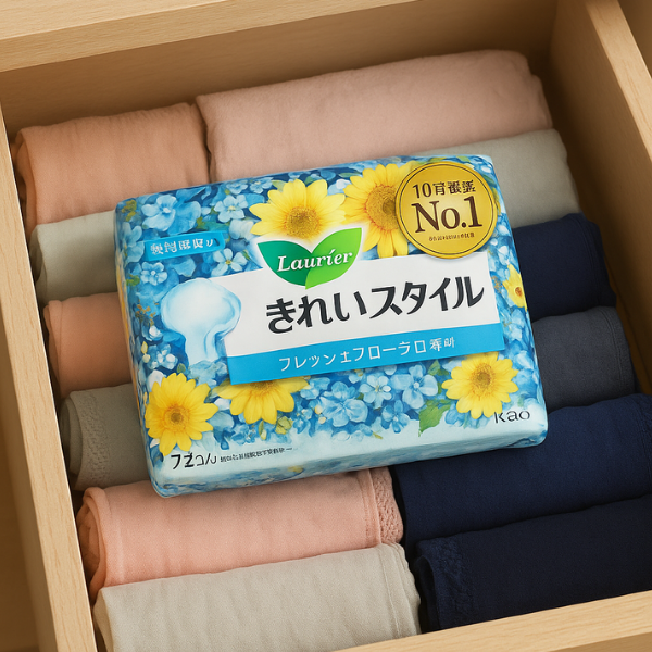 Băng vệ sinh hàng ngày siêu mỏng hương hoa thư giãn Kao Laurie (Xanh - Hương hoa)