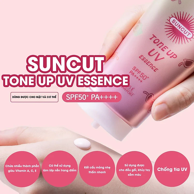 Kosé Essence Chống Nắng Nâng Tone Pn 80G Suncut Tone Up Uv Essence Pn