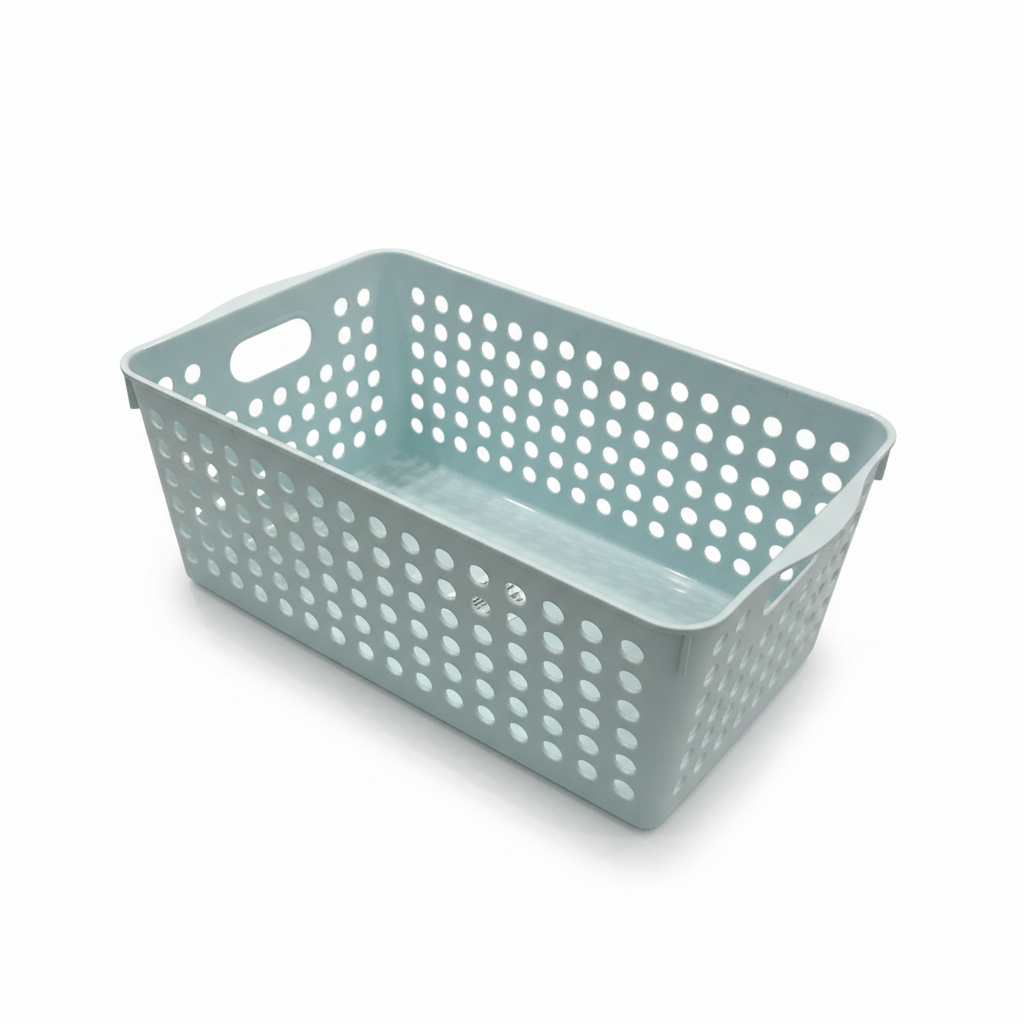 Giỏ đựng đồ Inomata rộng có tay cầm-xanh nhạt