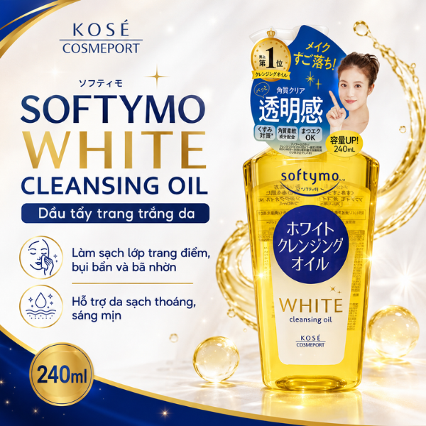 DẦU TẨY TRANG DƯỠNG TRẮNG DA SOFTYMO 240ml