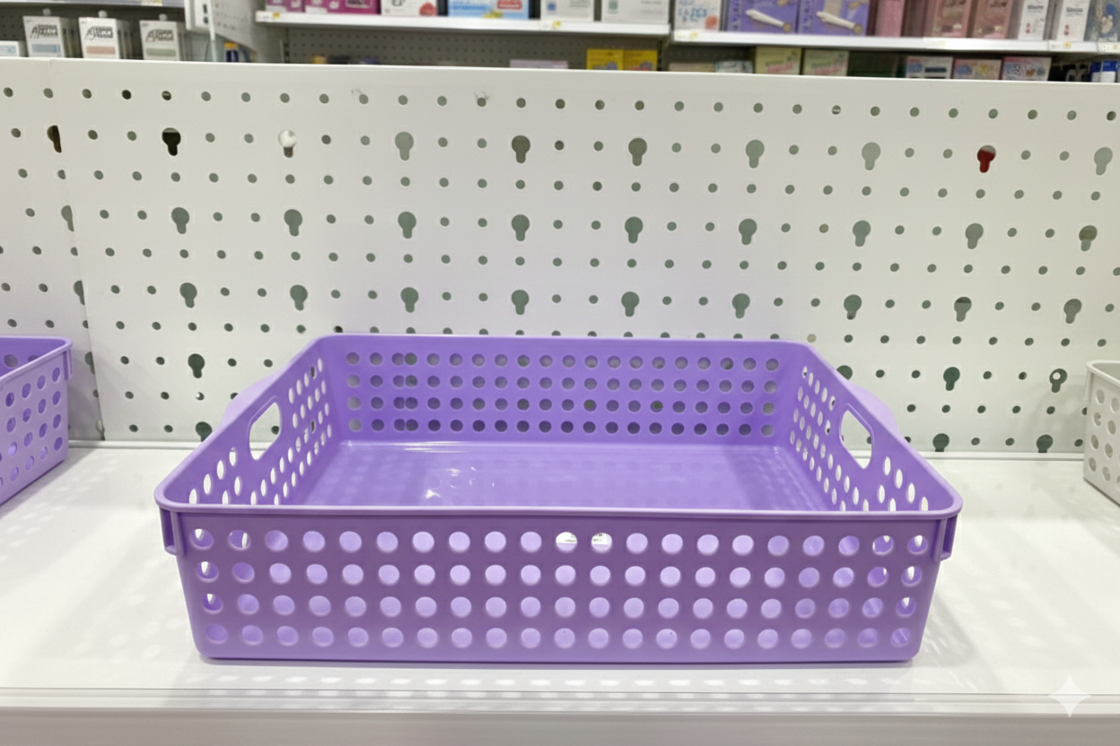 Rổ nhựa Inomata cỡ A4 - tím nhạt