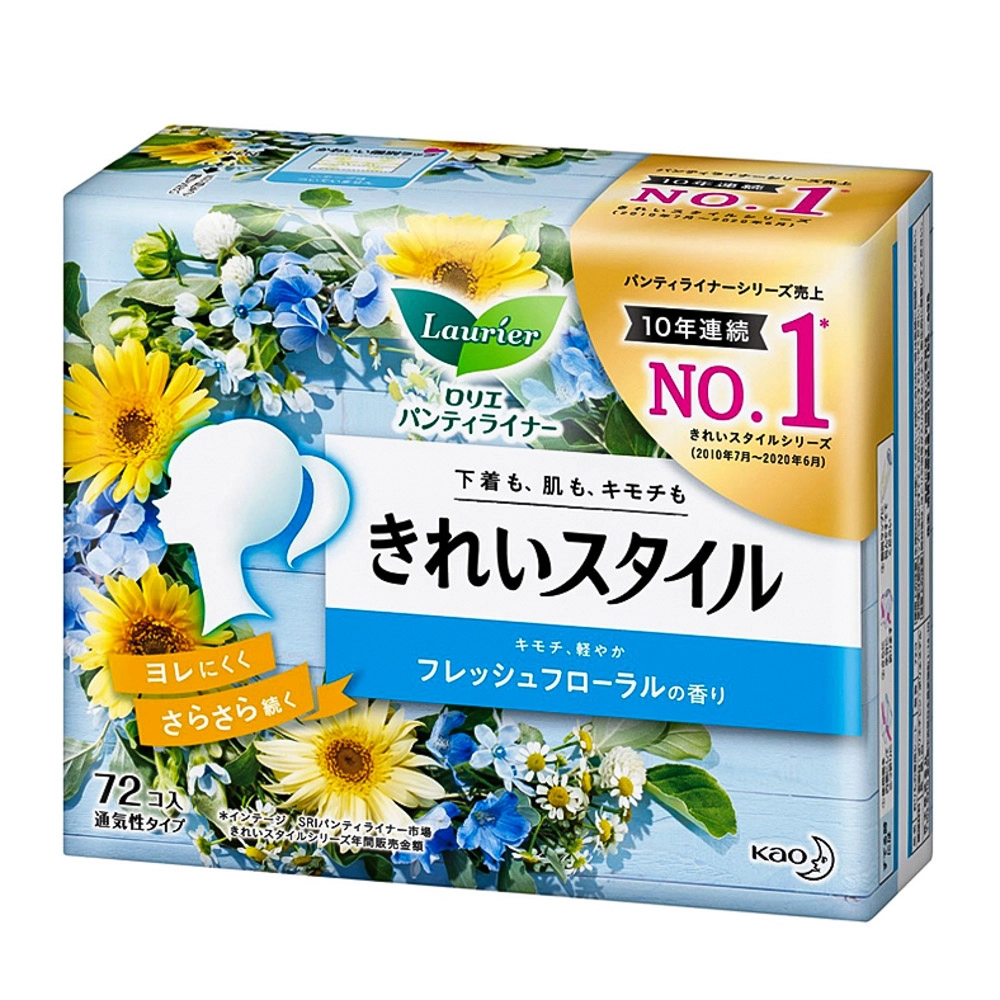 Băng vệ sinh hàng ngày siêu mỏng hương hoa thư giãn Kao Laurie (Xanh - Hương hoa)