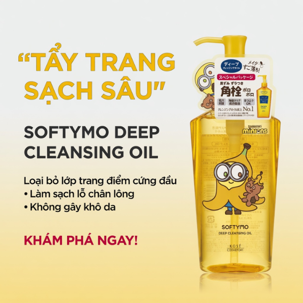 DẦU TẨY TRANG LÀM SẠCH SÂU SOFTYMO (Bản giới hạn_Minion)